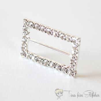 Nice silver slider with rhinestones for 20mm webbings