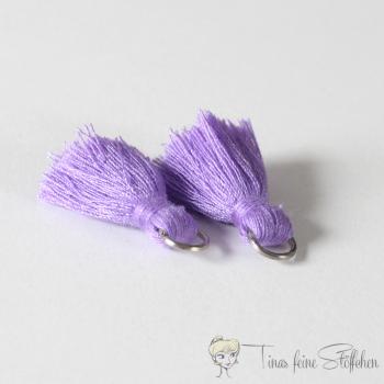 2cm tassel violet-blue cotton - with metal ring