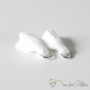 2cm tassel white cotton - with metal ring