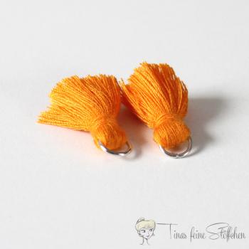 2cm tassel dark orange cotton - with metal ring