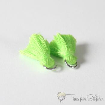 2cm tassel light green cotton - with metal ring