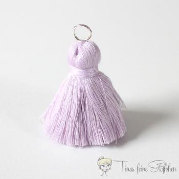 4cm light purple cotton tassel - with metal ring