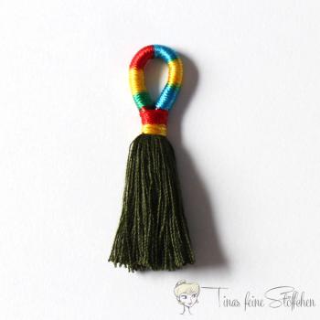 Beautiful handmade tassel made of cotton in olive green