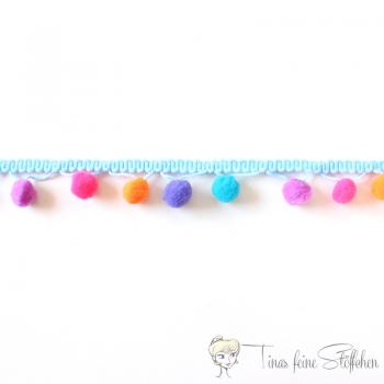 Colorful PomPon ribbon - approx. 1,5cm width and 1cm pompoms