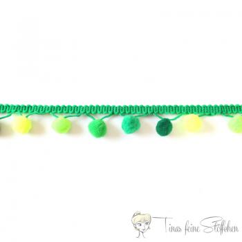 Green PomPon ribbon - approx. 1,5cm width and 1cm pompoms