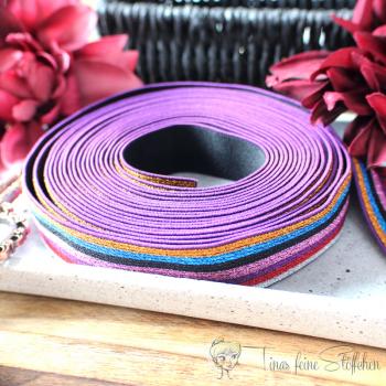 Beautiful elastic band with colorful glitter strips - 2,5cm width