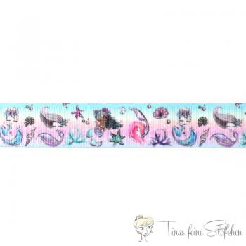 Rips ribbon with sea motif - 2,5 cm width