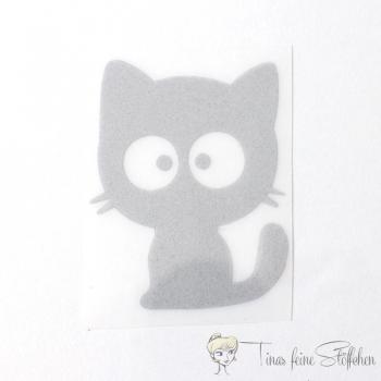 Reflective application for ironing on - cute kitten - approx. 5,8x4,7cm