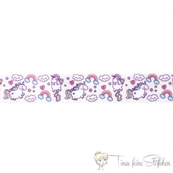 Rips ribbon with unicorns - 2,2 cm width