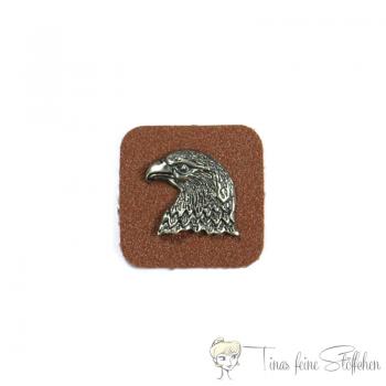 Square Imitation Leather Patch with Antique Silver Eagle