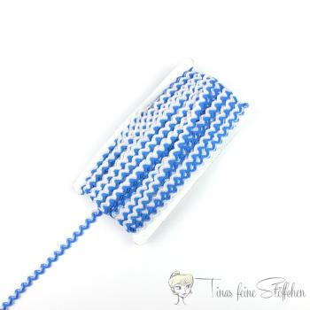 8mm serrated braid bicoloured white-aqua