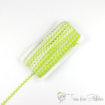 8mm serrated braid bicoloured white-lime