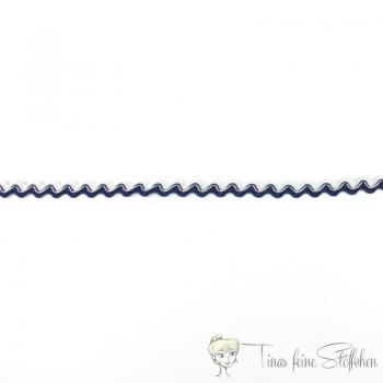 8mm serrated braid bicoloured white-navy