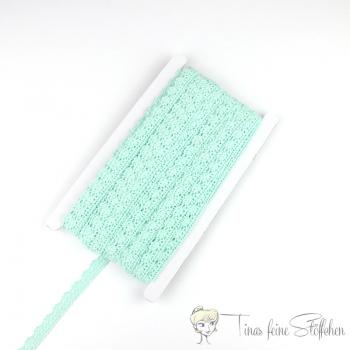 Cotton lace ribbon mint 15mm