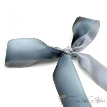 1 piece Satin Hoodie ribbon 4cm wide and 120 cm long - grey with gradient