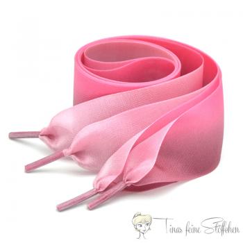 1 Stück Satin Hoodieband 4cm breit und 120 cm Länge - rosa mit Farbverlauf