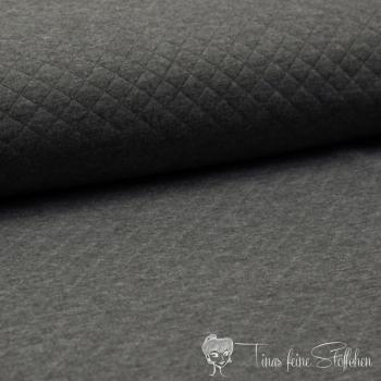 0,5 meter quilted jersey diamond dark grey melange