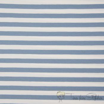 0,5 meter cotton jersey white-blue striped