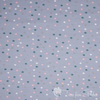 0,5 meter cotton jersey light blue with stars