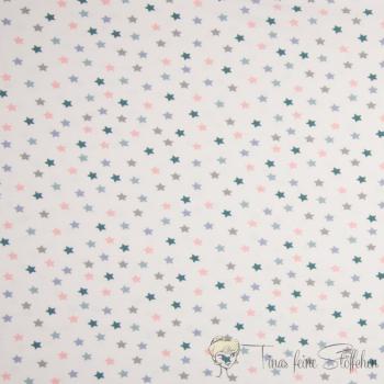 0,5 meter cotton jersey white with stars