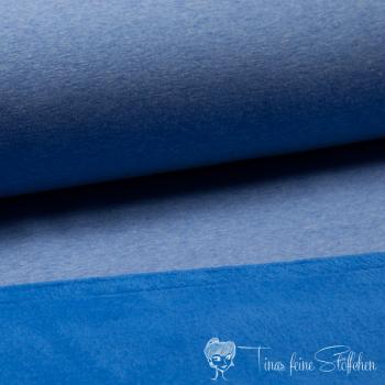 0,5 Meter Alpen Fleece Uni blau meliert