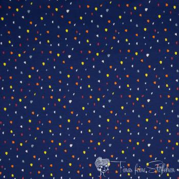 0,5 meter cotton jersey navy with coloured confetti