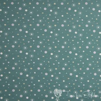 0,5 Meter Baumwolljersey dusty mint mit Sternen