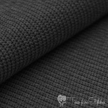 0,5 meter Cotton wide knit - Knit Jacquard - dark grey melange