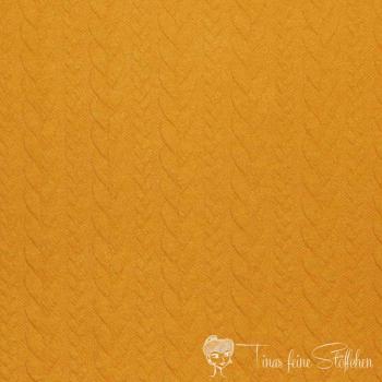 0,5 meter Jacquard knitted fabric with plait pattern ochre