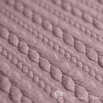 0,5 meter Jacquard knitted fabric with plait pattern dusty pink