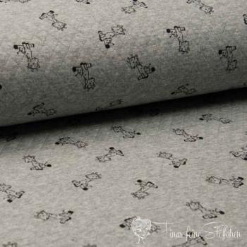 0,5 meter quilted jersey light grey with baby giraffe