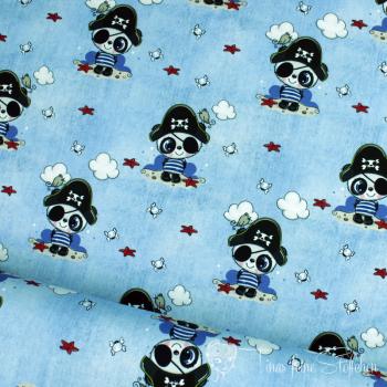 0,5 meter cotton jersey jeans with little cute bears as pirates