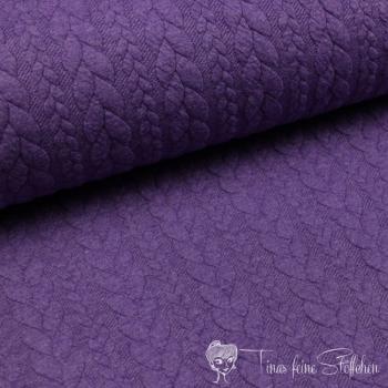 0,5 Meter Jacquard Strickstoff mit Zopfmuster violett