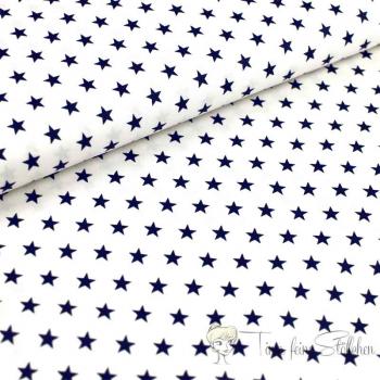 0,5 meter cotton poplin white with navy stars