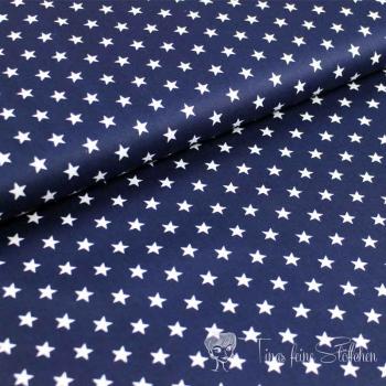 0,5 meter cotton poplin navy with white stars