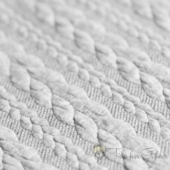 0,5 meter Jacquard knitted fabric with plait pattern light grey