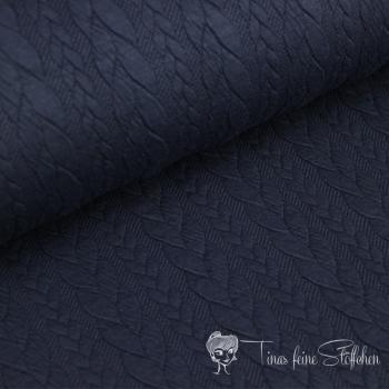 0,5 meter Jacquard knitted fabric with plait pattern Navy