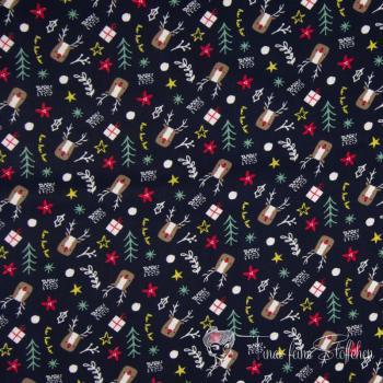 0.5 meter Christmas cotton navy with elks