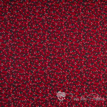 0.5 meter Christmas cotton dark red holly