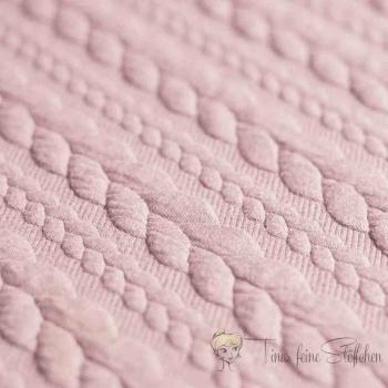 0,5 meter Jacquard knitted fabric with plait pattern nude pink