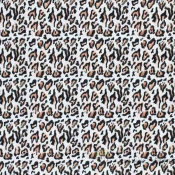 0,5 Meter Baumwolljersey offwhite mit Leoparden Print