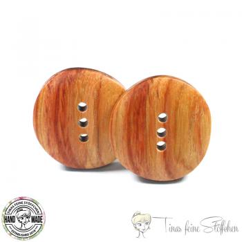 2 pieces handmade Bahia rosewood buttons - 3 holes