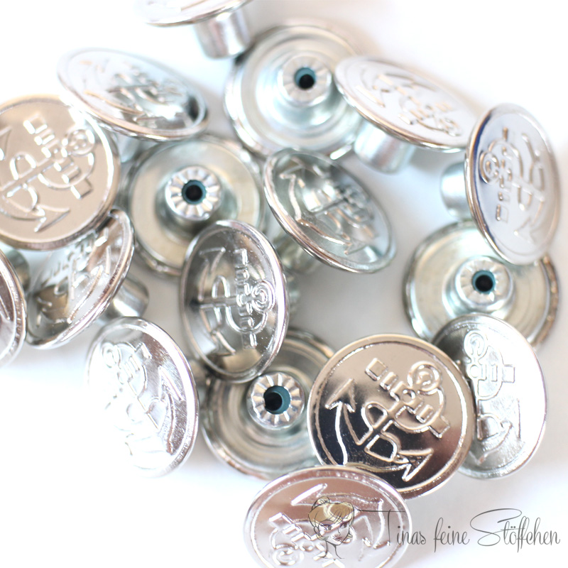 17mm Jeans Buttons With Aluminum Back Pins Hammer on 