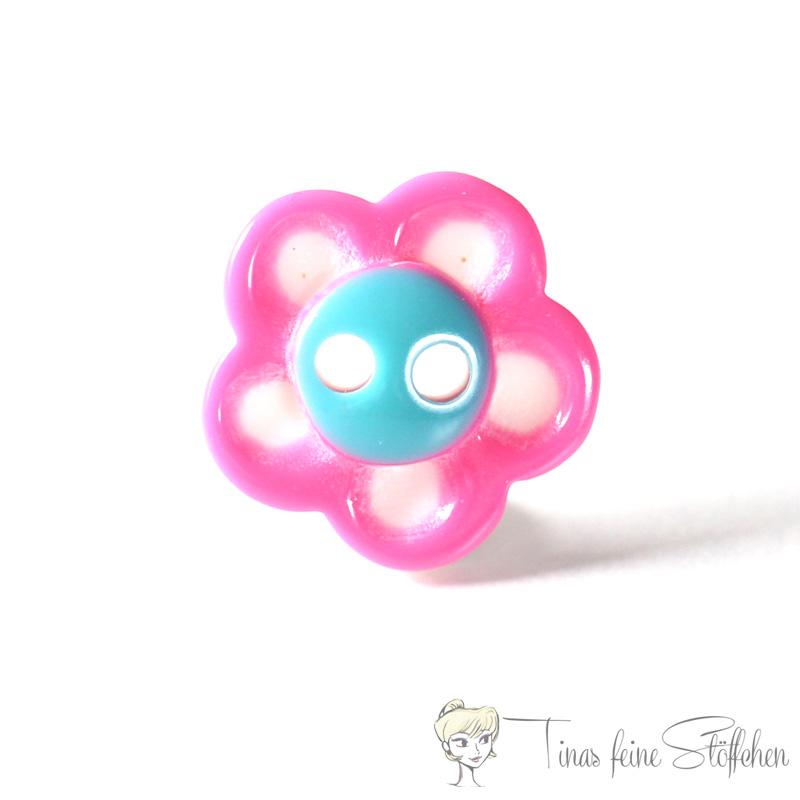 12mm plastic button flower, 2-hole three-coloured