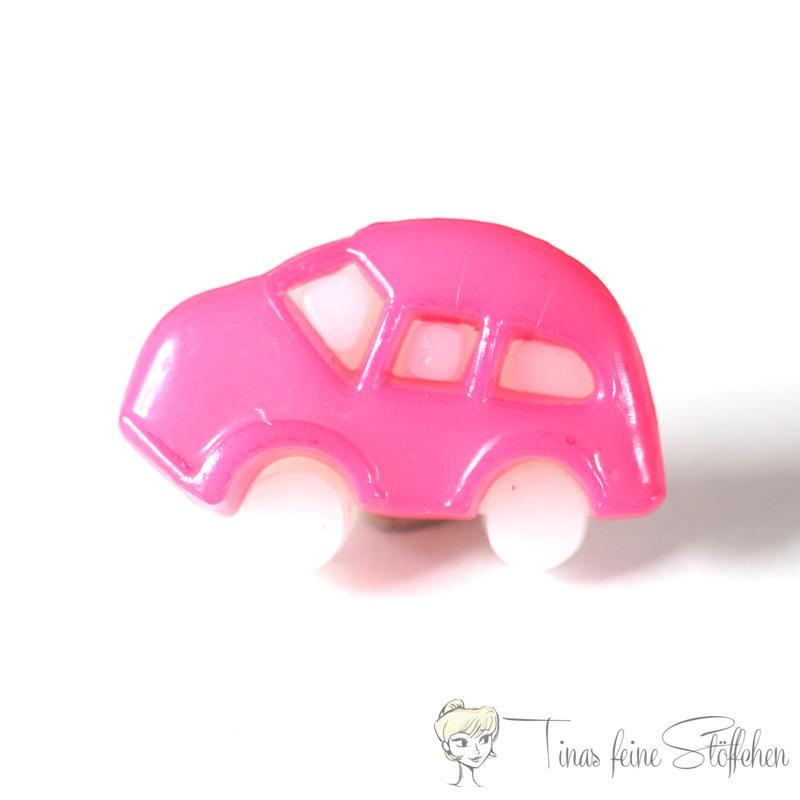 Plastic button car pink, approx. 17x11mm