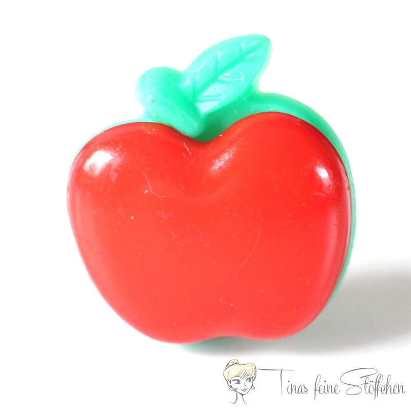 Plastic button apple gree-red, approx. 18mm