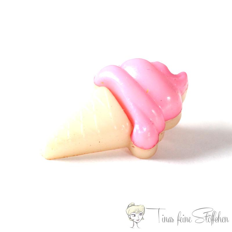 Plastic button ice cream beige-pink, ca. 13x21mm