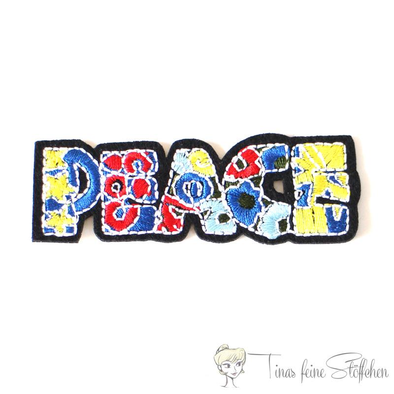 "PEACE" Aufbügel Stickapplikation