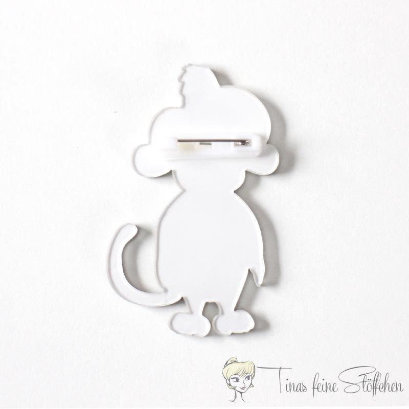 Funny monkey brooch for bags or jackets