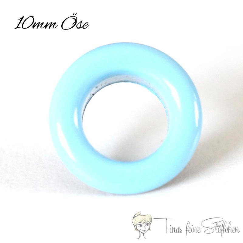 10mm hellblaue Ösen mit Scheibe - 10er Set